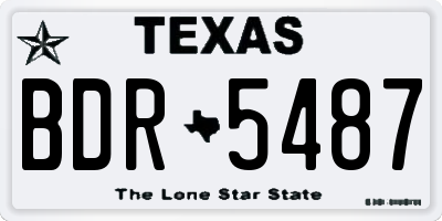 TX license plate BDR5487