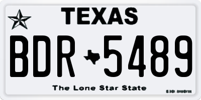 TX license plate BDR5489