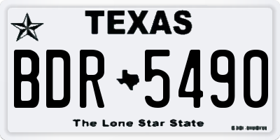 TX license plate BDR5490