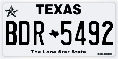 TX license plate BDR5492