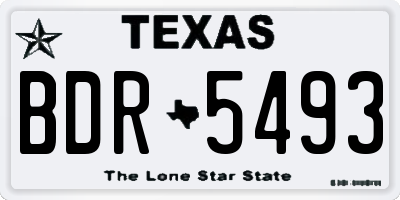 TX license plate BDR5493