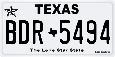 TX license plate BDR5494