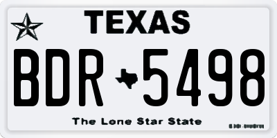 TX license plate BDR5498