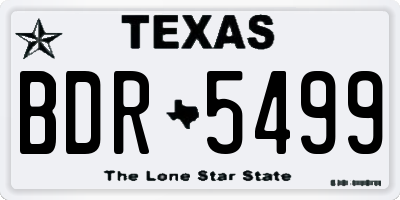 TX license plate BDR5499