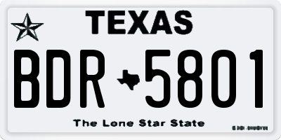 TX license plate BDR5801