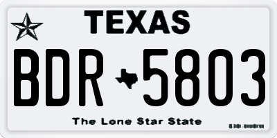 TX license plate BDR5803