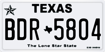TX license plate BDR5804