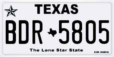TX license plate BDR5805