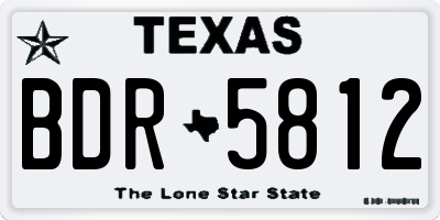 TX license plate BDR5812