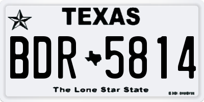 TX license plate BDR5814