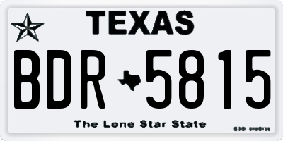 TX license plate BDR5815