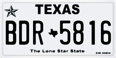TX license plate BDR5816