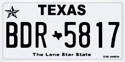 TX license plate BDR5817
