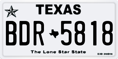 TX license plate BDR5818