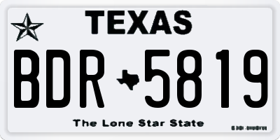 TX license plate BDR5819