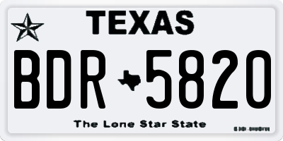 TX license plate BDR5820