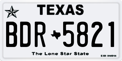 TX license plate BDR5821