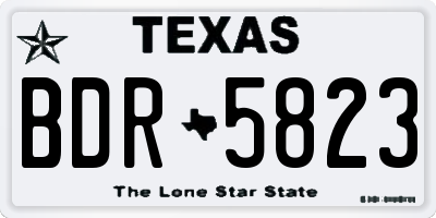 TX license plate BDR5823