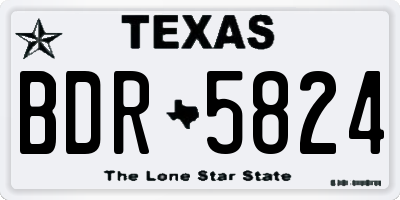 TX license plate BDR5824