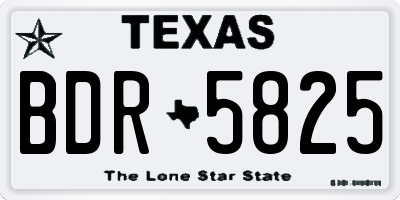 TX license plate BDR5825