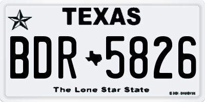 TX license plate BDR5826