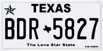 TX license plate BDR5827