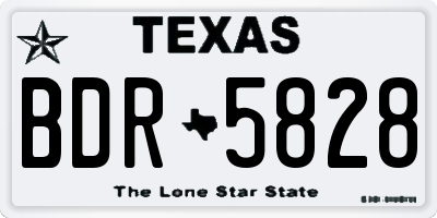 TX license plate BDR5828