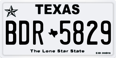 TX license plate BDR5829