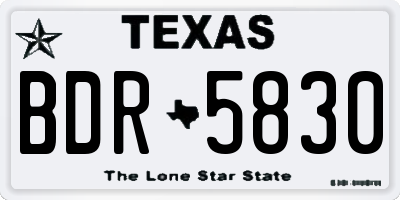 TX license plate BDR5830
