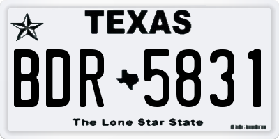 TX license plate BDR5831