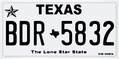 TX license plate BDR5832