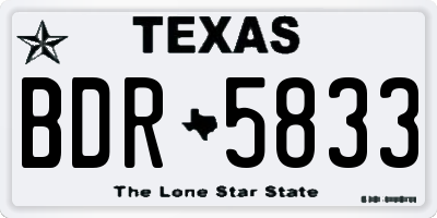 TX license plate BDR5833