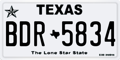 TX license plate BDR5834