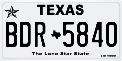 TX license plate BDR5840