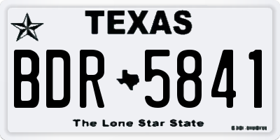 TX license plate BDR5841