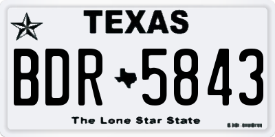 TX license plate BDR5843