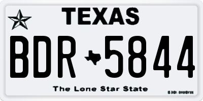 TX license plate BDR5844