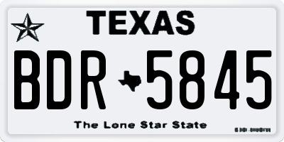 TX license plate BDR5845
