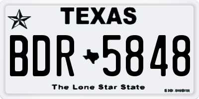 TX license plate BDR5848