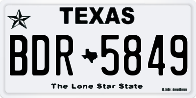 TX license plate BDR5849