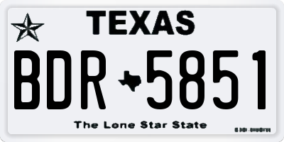 TX license plate BDR5851