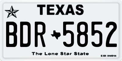 TX license plate BDR5852