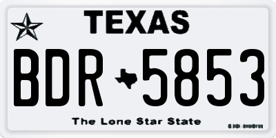TX license plate BDR5853