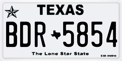 TX license plate BDR5854