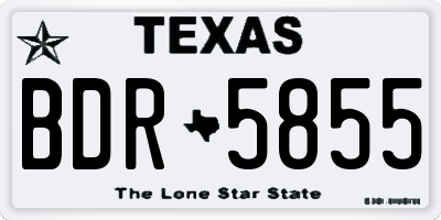 TX license plate BDR5855