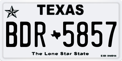 TX license plate BDR5857