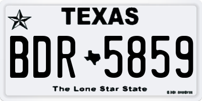 TX license plate BDR5859