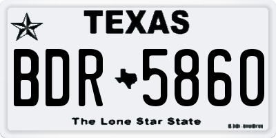 TX license plate BDR5860