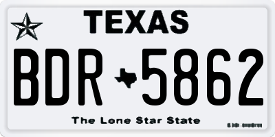 TX license plate BDR5862