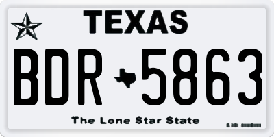 TX license plate BDR5863